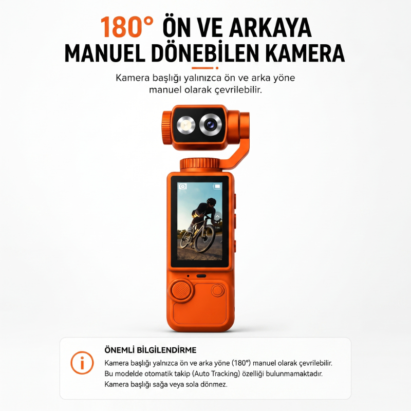 Q8 Vlog Çekim Kamerası - Manuel Açı Ayarlama - Kompakt - Taşınabilir - 4K Kalite  - 2